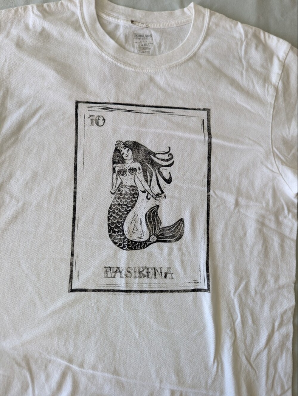 La Sirena Mermaid Loteria Block Printed T-shirt